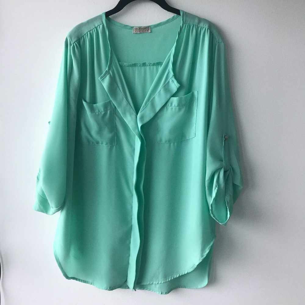 Seafoam Collared Blouse